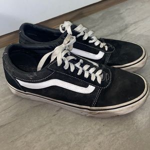 Vans white and black low tops
